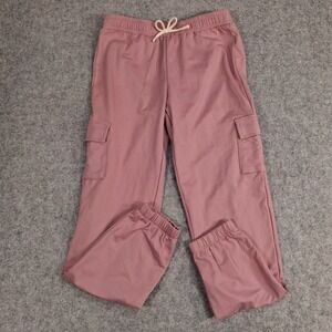 Balance Collection‎ Cargo Joggers Girls Large 14/16 Pink Drawstring Fleece Lined